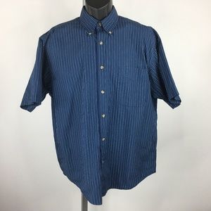 Crossing Sz L Blue Striped Shirt